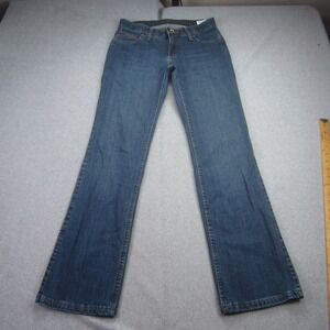 Wrangler Q Baby Jeans‎ Womens 3/4x32 Blue Bootcut No Gap Waistband Western Denim